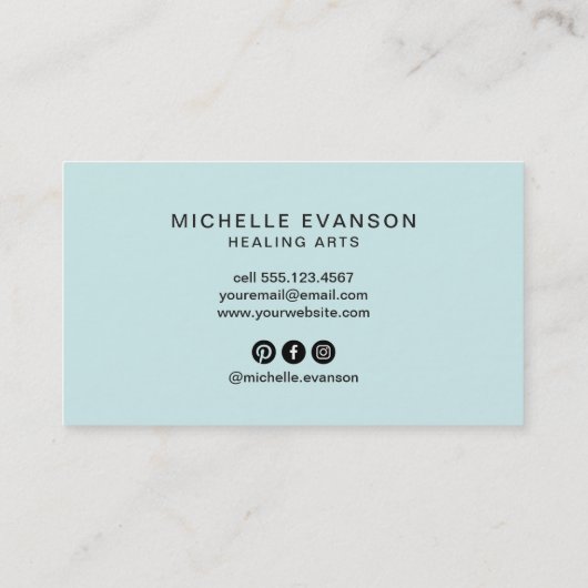 Pastel Waterverf Moonfasen Spirtual Zen Visitekaartje (Achterkant)