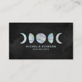 Pastel Waterverf Moonfasen Spirtual Zen Visitekaartje (Voorkant)