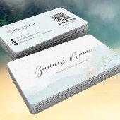 Pastel Waterverf Natuur QR Code Social Media Visitekaartje