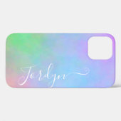 Pastel Waterverf Nebula Ombre Kleur Verloopnaam Case-Mate iPhone Case (Achterkant (horizontaal))