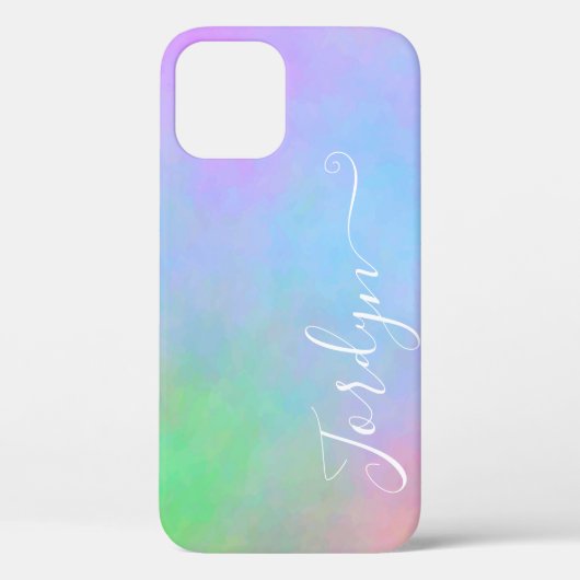 Pastel Waterverf Nebula Ombre Kleur Verloopnaam Case-Mate iPhone Case (Achterkant)