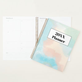 Pastel Waterverf Niet-gedateerde Organizer Weekly