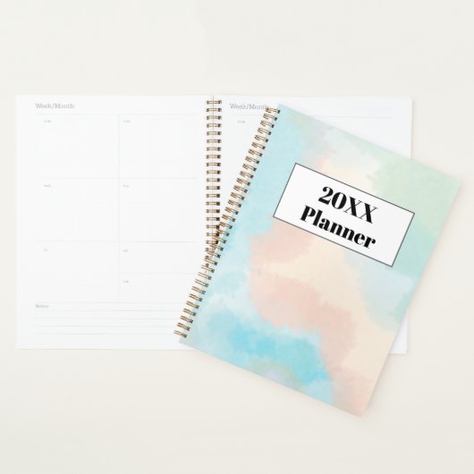 Pastel Waterverf Niet-gedateerde Organizer Weekly (Display)