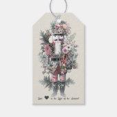 Pastel Waterverf Notenkraker Bloemen Cadeaulabel (Voorkant)