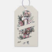 Pastel Waterverf Notenkraker Bloemen Cadeaulabel (Achterkant)