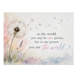 Pastel Waterverf Paardenbloem Inspirerende Citaat Perfect Poster