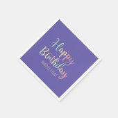 Pastel Waterverf Paarse Happy Birthday Servet (Hoek)