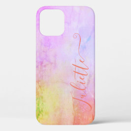 Pastel Waterverf Paarse Ombre Kleur Verloopnaam Case-Mate iPhone Case