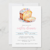 Pastel Waterverf Paasdiner Paasbrood Kaart (Voorkant)