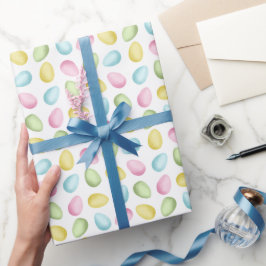 Pastel Waterverf Paasei Patroon Cadeaupapier