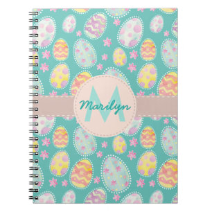 Pastel Waterverf Paaseierpatroon Notitieboek