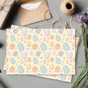 Pastel Waterverf Paaseierpatroon Tissuepapier