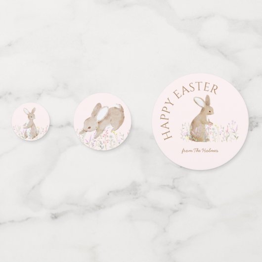 Pastel Waterverf paashaas eierjacht brunch Confetti (Voorkanten)