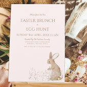 Pastel Waterverf paashaas eierjacht brunch Kaart