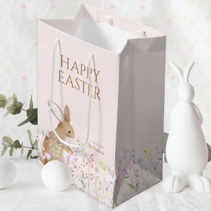 Pastel Waterverf paashaas eierjacht brunch Medium Cadeauzakje