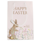 Pastel Waterverf paashaas eierjacht brunch Medium Cadeauzakje (Voorkant)