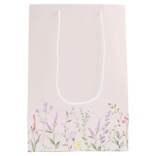 Pastel Waterverf paashaas eierjacht brunch Medium Cadeauzakje (Achterkant)