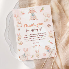 Pastel Waterverf Paashaas Verjaardag Bedankkaart