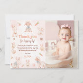 Pastel Waterverf Paashaas Verjaardagsfoto Bedankkaart (Voorkant)