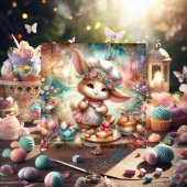 Pastel Waterverf Paaskonijn Bakken Treats Feestdagenkaart