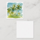 Pastel Waterverf Palm Trees Notitiekaartje (Voorkant / Achterkant)