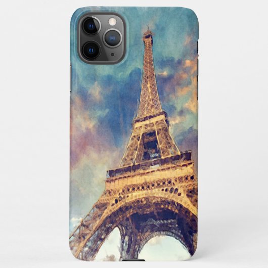 Pastel Waterverf Paris Eiffeltoren Kunstschilder iPhone Hoesje (Achterkant)