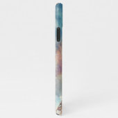 Pastel Waterverf Paris Eiffeltoren Kunstschilder iPhone Hoesje (Rechterkant)