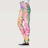 Pastel Waterverf Patroon Leggings (Links)