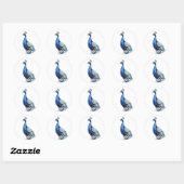 Pastel Waterverf Peacock Art Ronde Sticker (Vel)
