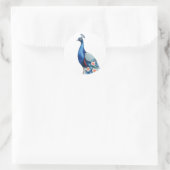 Pastel Waterverf Peacock Art Ronde Sticker (Tas)