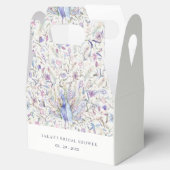 Pastel Waterverf Peacock Flora Vrijgezellenfeest Bedankdoosjes (Geopend)