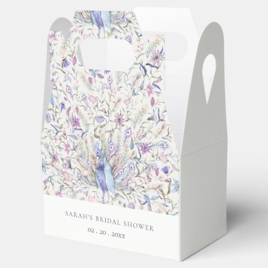 Pastel Waterverf Peacock Flora Vrijgezellenfeest Bedankdoosjes (Geopend)