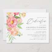 Pastel Waterverf Peonies Baptism of Christening Kaart (Voorkant)