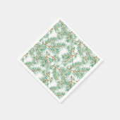 Pastel Waterverf Pine Needles Patroon Kerst Servet (Hoek)