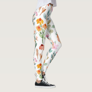pastel waterverf pioen bloemrijke leggings