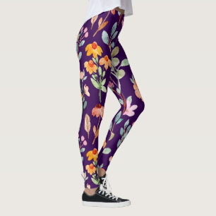 pastel waterverf pioen bloemrijke leggings