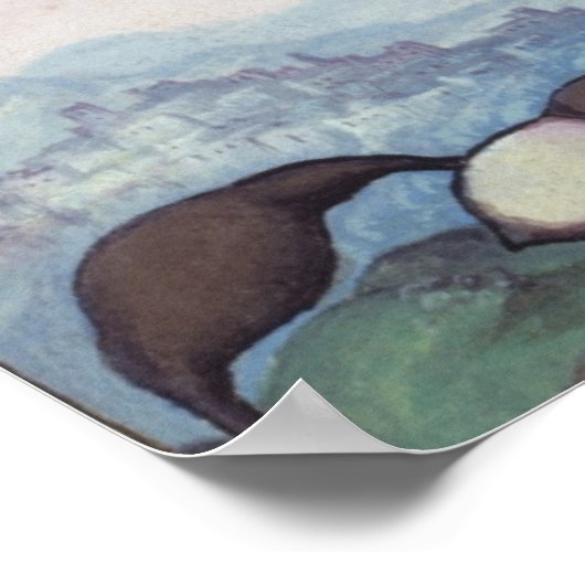 pastel Waterverf pioen illustratie Poster (Hoek)