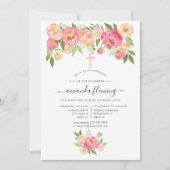 Pastel Waterverf Pioenrozen Bevestiging Kaart (Voorkant)