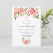 Pastel Waterverf Pioenrozen Bevestiging Kaart (Staand voorkant)