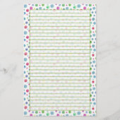 Pastel Waterverf Polka Dots Blauw Groen Lined Briefpapier (Voorkant)