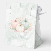 Pastel Waterverf Pompoen Huwelijk Bedankdoosjes (Achterkant)