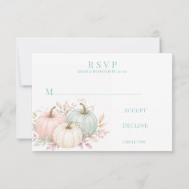 Pastel Waterverf Pompoen Huwelijk RSVP Kaartje