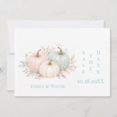 Pastel Waterverf Pompoen Huwelijk Save The Date (Voorkant)