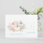 Pastel Waterverf Pompoen Huwelijk Save The Date (Staand voorkant)