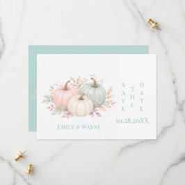 Pastel Waterverf Pompoen Huwelijk Save The Date