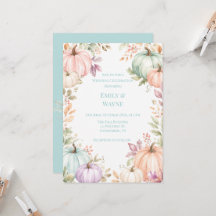 Pastel Waterverf Pompoenen Huwelijksfeest
