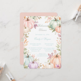 Pastel Waterverf Pompoenen Proefbruiloftsdiner Kaart