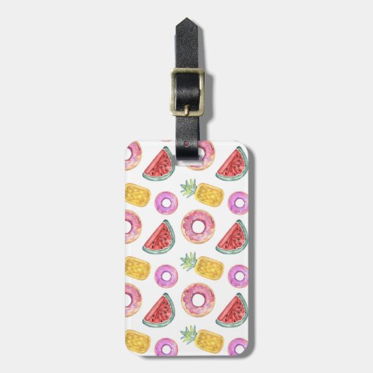 Pastel Waterverf Pool Float Patroon Bagagelabel (Voorkant verticaal)