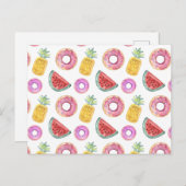 Pastel Waterverf Pool Float Patroon Briefkaart (Voorkant / Achterkant)