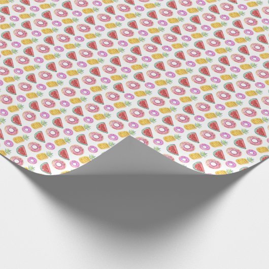 Pastel Waterverf Pool Float Patroon Cadeaupapier (Hoek)